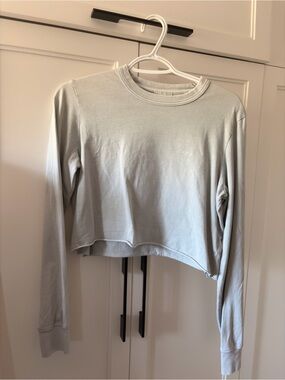 Kith Women's Cropped Long Sleeve Top in Light blue